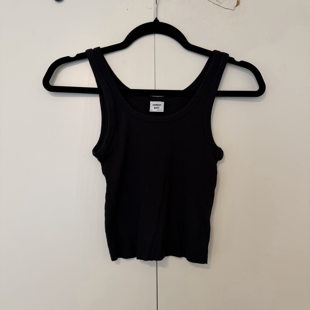 Black Ribbed Sunday Best‎ Tank Top